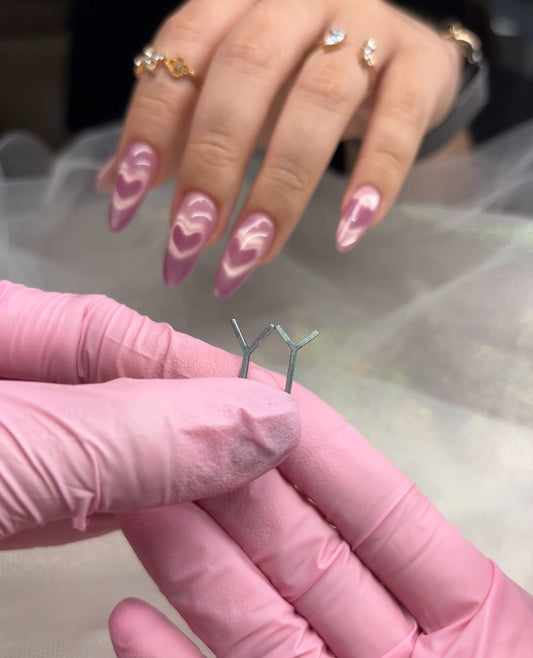 COMBO Heart Magnet for Cat Eye Gel Polish 4pcs ( 2 small 2 medium)+ 3 in 1 Powerful Nail Magnet